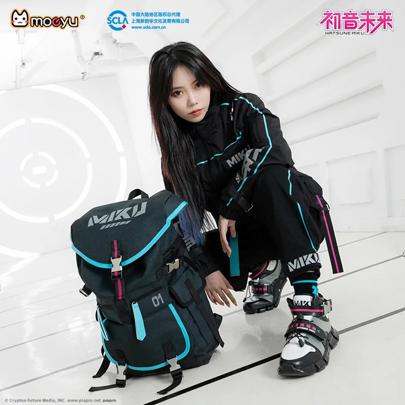 Cosplay Fire Prop - 46x17x28 ซม.อะนิเมะใหม่ Hatsune Miku Kawaii รูปความจุสูงหัวรถจักรสไตล์กระเป๋าเป้สะพายหลังกระเป๋าเป้สะพายหลังคอสเพลย์