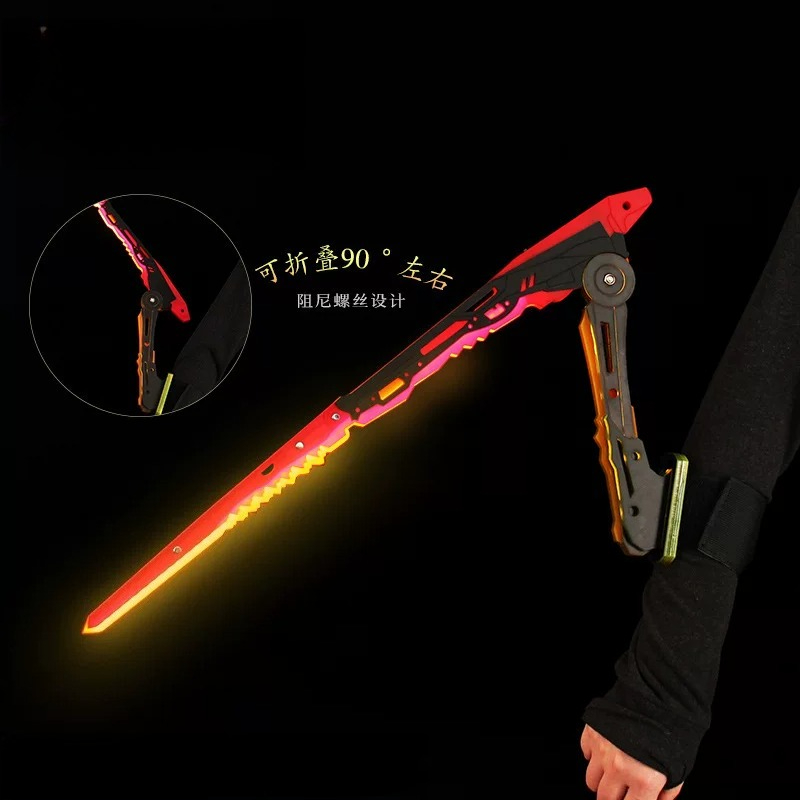 Cosplay Prop Knife - ดาบคาตานะไซเบอร์พังค์อนิเมะ ดาบมันทิสเรืองแสง พร้อมไฟ LED อุปกรณ์คอสเพลย์ ของเล่นฮาโลวีน