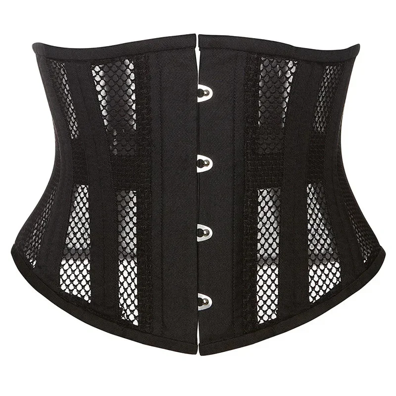 Boning Corset Steel - ชุดกระชับสัดส่วนแบบคอร์เซ็ทสำหรับผู้หญิง ทรงสั้น ไม่มีโครงเหล็ก ระบายอากาศได้ดี ช่วยเก็บหน้าท้อง กระชับเอว