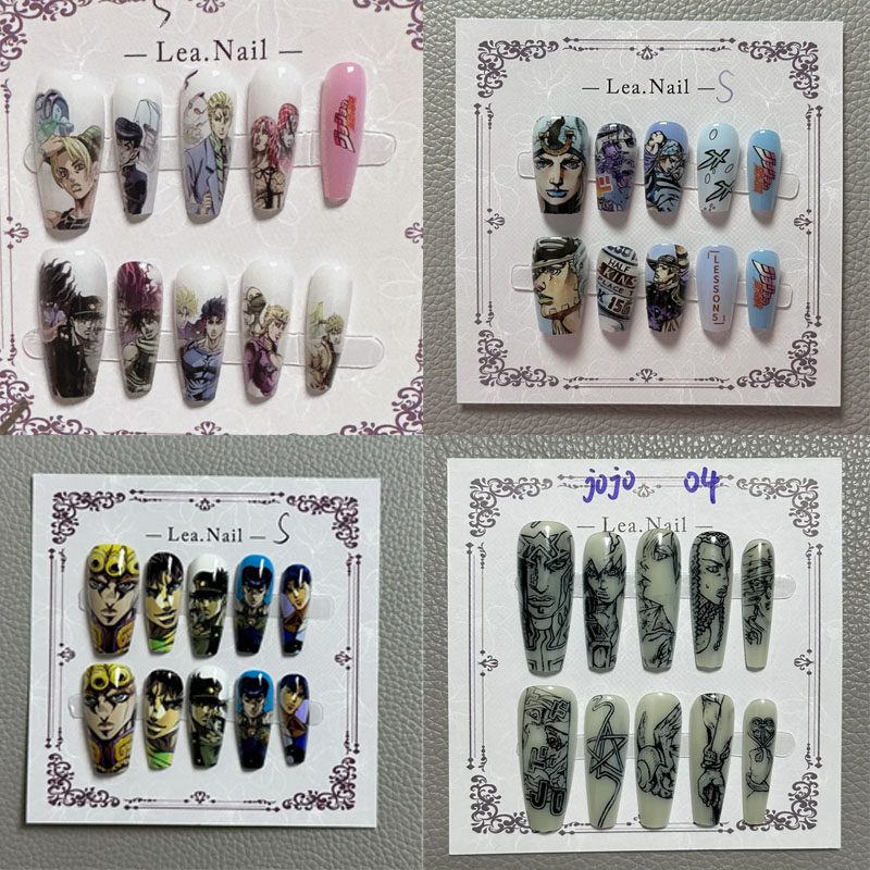 Cosplay Fire Prop - อุปกรณ์ตกแต่งเล็บลายการ์ตูนอนิเมะสำหรับนักเรียนทำเล็บ JOJO ของตกแต่งเล็บ เครื่องประดับเล็บ ของเล่นคอสเพลย์สำหรับสาวๆ ของขวัญเทศกาล