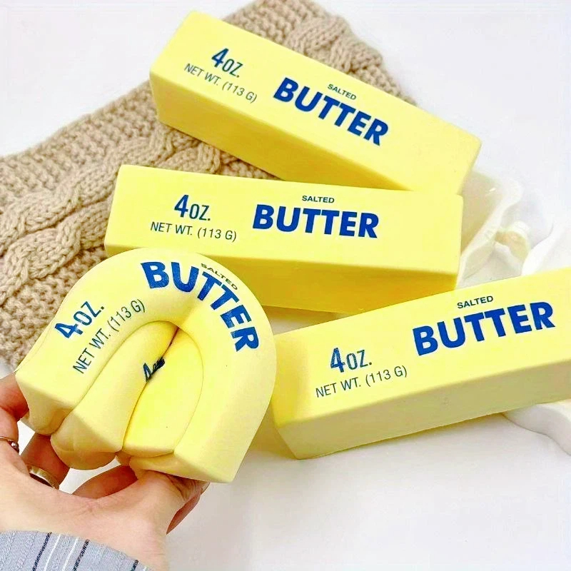 Cosplay Fire Prop - ของเล่นบีบยืดหยุ่นรูปชีส PU Butter Kneading Music Slow