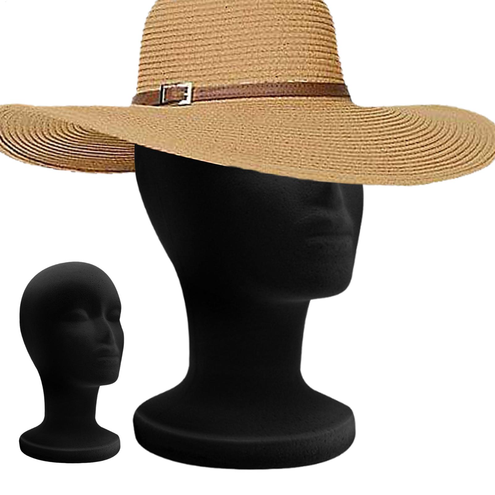 Cosplay Prop Foam - หัวหุ่นโฟมกำมะหยี่สีดำ สำหรับโชว์วิกผม แสดงเครื่องประดับผม ใช้ในงานเสริมสวย
