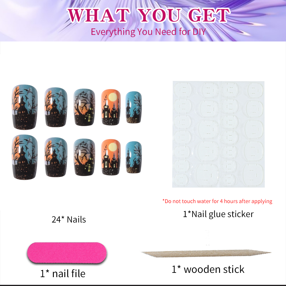 24 ชิ้น, เล็บปลอมทรงสั้นทรงเหล - Cosplay Bat Prop บทวิจารณ์และราคา