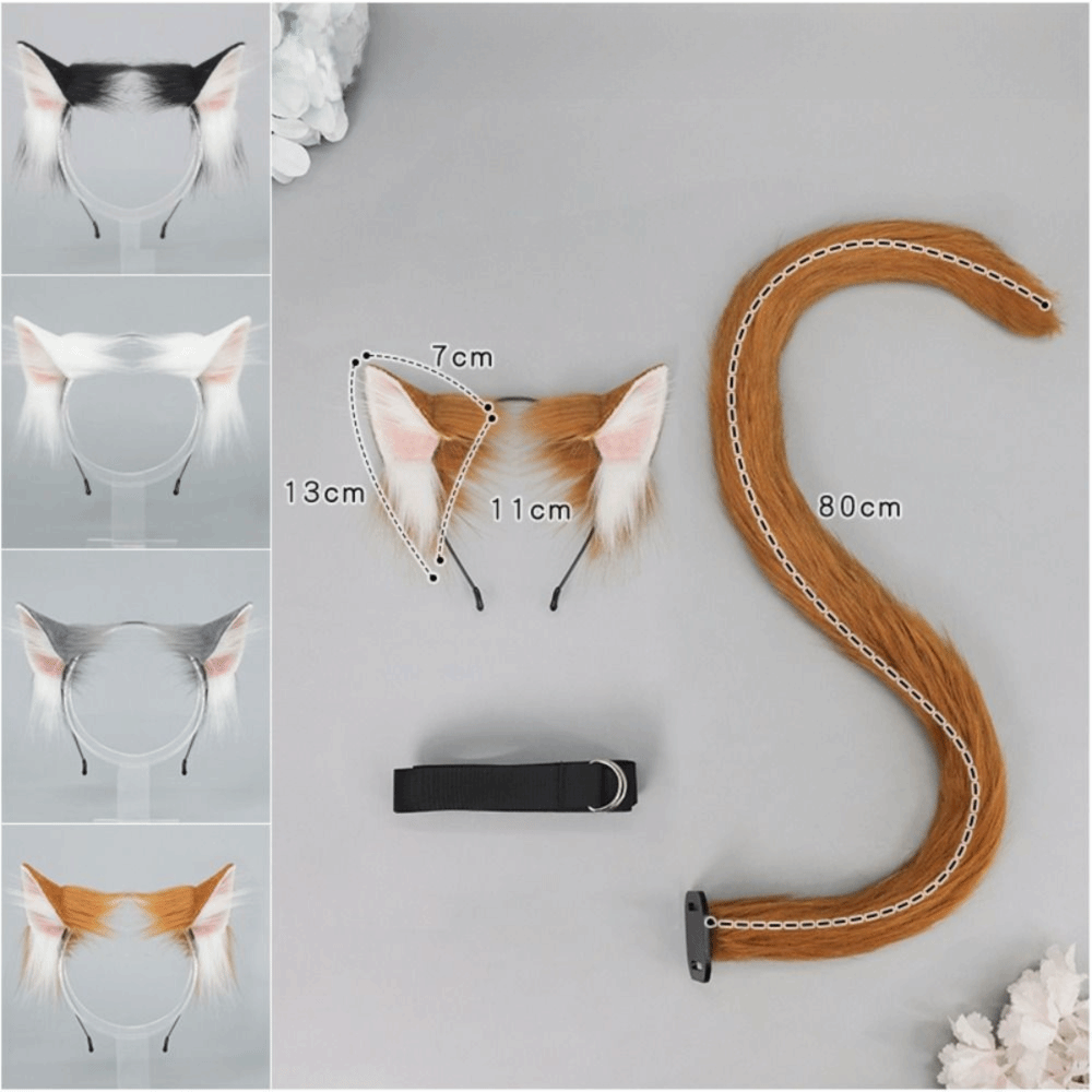 ที่คาดผมหูแมวเหมือนจริง ชุดหาง - Cosplay Prop Kit บทวิจารณ์และราคา
