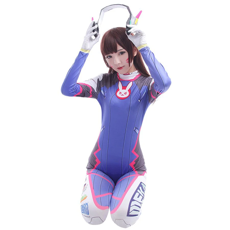 อะนิเมะผู้หญิงJumpsuit Tights  - Dva Cosplay Prop บทวิจารณ์และราคา