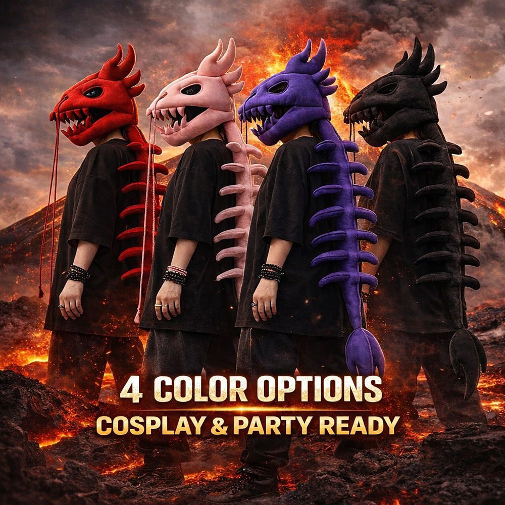 หน้ากากหัวไดโนเสาร์พร้อมฮู้ดขน - Cosplay Prop Designer บทวิจารณ์และราคา