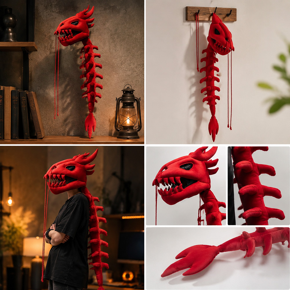 หน้ากากหัวไดโนเสาร์พร้อมฮู้ดขน - Cosplay Prop Designer บทวิจารณ์และราคา