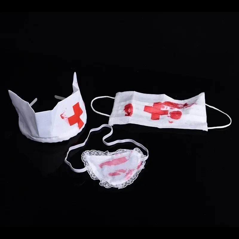 ชุดพยาบาลเลือดฮาโลวีน3ชิ้น/เซ็ - Cosplay Prop Kit บทวิจารณ์และราคา
